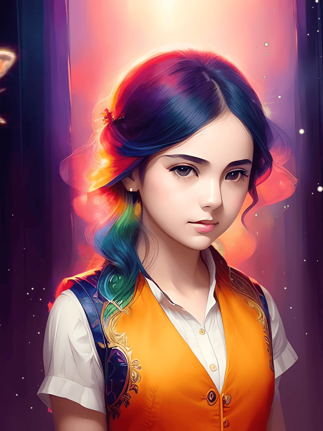 girl with butterflies